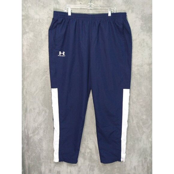Under Armour Pants Mens 2XL Blue Vital Woven Warm Up Loose Ripstop Pull On - Picture 1 of 11